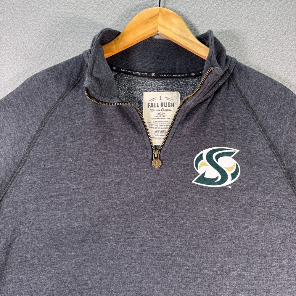 Sacramento State Hornets Quarter Zip Sweatshirt Adult Large‎ Gray Fall Rush NCAA - Picture 9 of 10